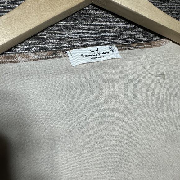 Rebellious Dreamer Blouse Top Women's S Brown Floral TH1340A - Picture 2 of 12